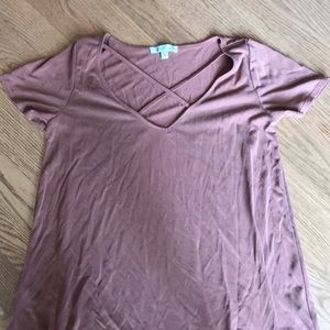 Rose Gold Criss Crop Tunic Top. Size XS